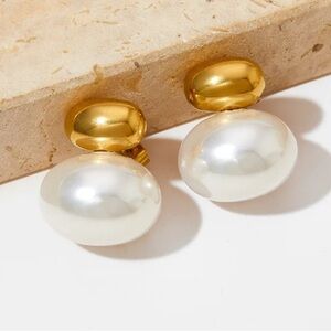 Classic Pearl Drop Stud Earrings
